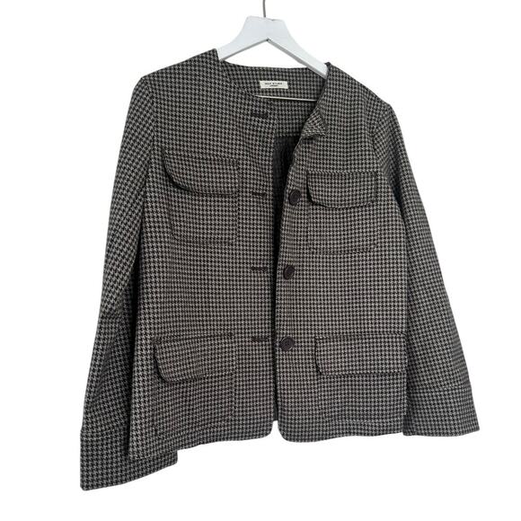 Max Studio London Houndstooth Button Front Jacket Black White Size Small - Picture 3 of 8